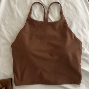 Old navy brown power soft y back crop
